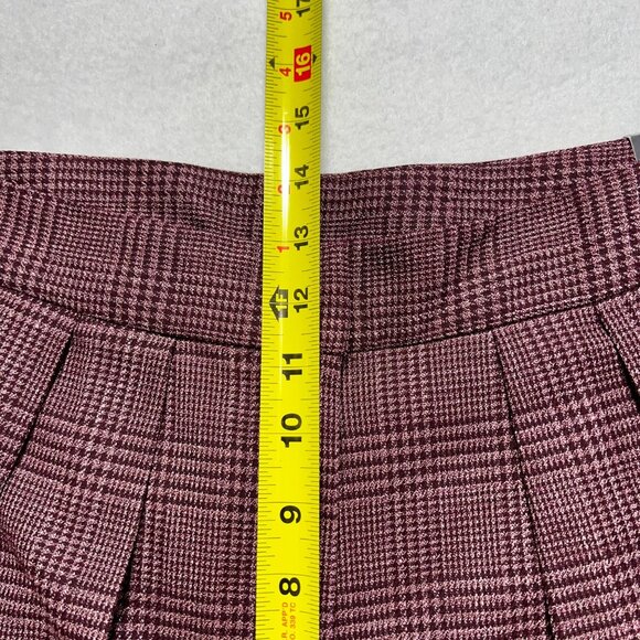 Worthington Women's Pleated Plaid Wide Leg Burgundy Dress Pants Size 12P Zip NWT - Picture 9 of 11